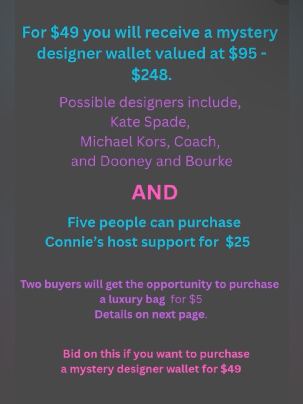 Random designer wallet EUC